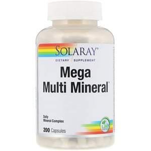 Solaray, Mega Multi Mineral, 200 Capsules - HealthCentralUSA