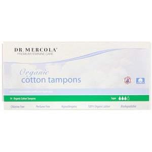 Dr. Mercola, Organic Cotton Tampons, Super, 14 Tampons - HealthCentralUSA