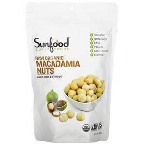 Sunfood, Raw Organic Macadamia Nuts, 8 oz (227 g) - HealthCentralUSA