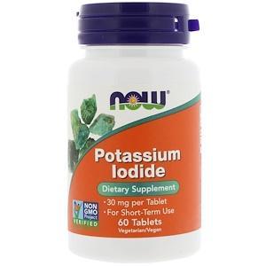 Now Foods, Potassium Iodide, 30 mg, 60 Tablets - HealthCentralUSA