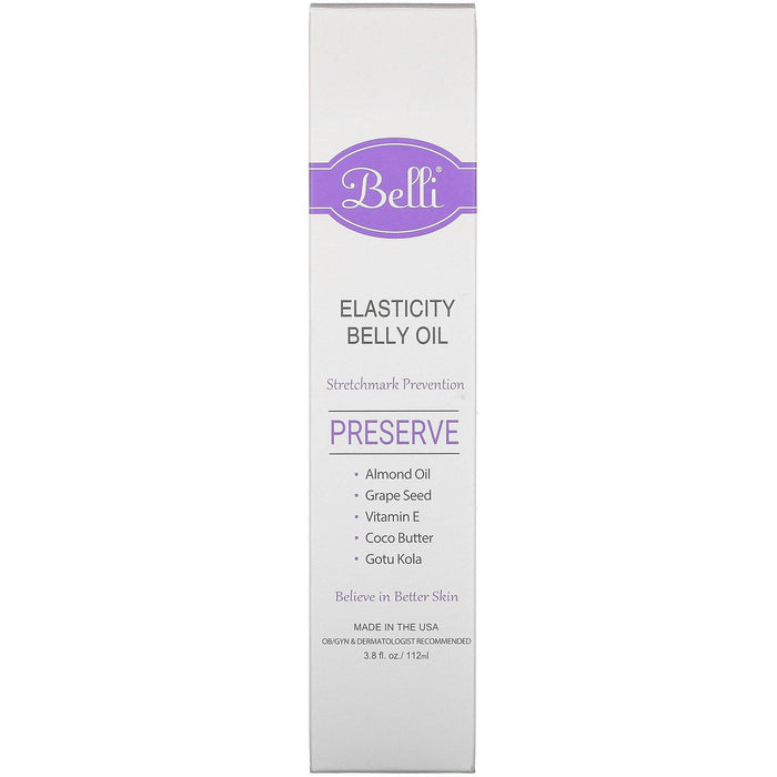 Belli Skincare, Elasticity Belly Oil, 3.8 fl oz (112 ml) - HealthCentralUSA