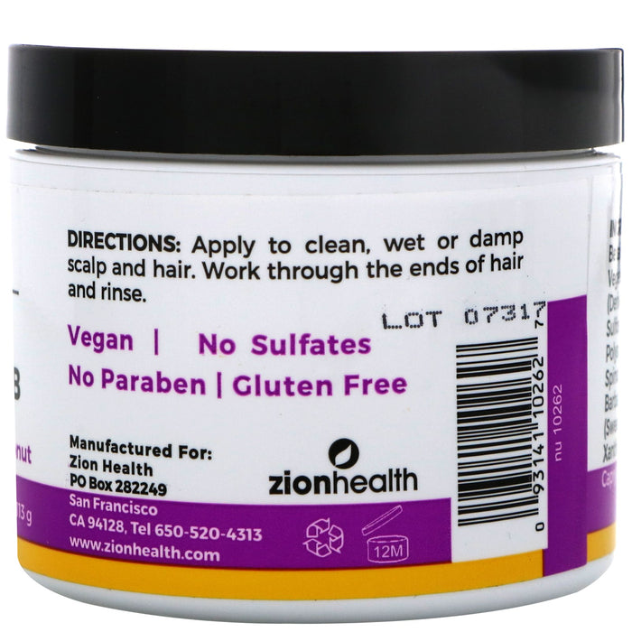 Zion Health, Adama, Deep Cleansing Scalp & Hair Scrub, Vanilla Coconut, 4 oz (113 g)