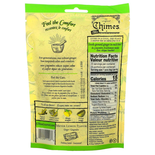 Chimes, Ginger Chews, Meyer Lemon Flavor, 3.5 oz (100 g) - HealthCentralUSA