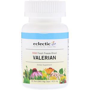 Eclectic Institute, Raw Fresh Freeze-Dried, Valerian, 425 mg, 90 Non-GMO Veg Caps - HealthCentralUSA