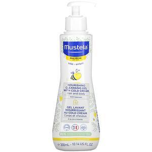 Mustela, Baby, Nourishing Cleansing Hair and Body Gel with Cold Cream, For Dry Skin, 10.14 fl oz (300 ml) - HealthCentralUSA