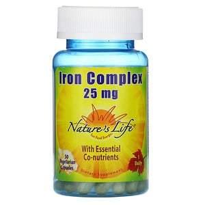 Nature's Life, Iron Complex, 25 mg, 50 Vegetarian Capsules - HealthCentralUSA