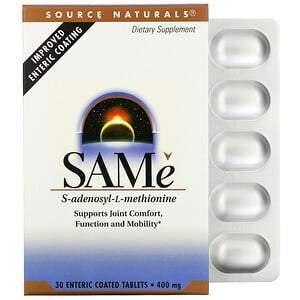 Source Naturals, SAMe, 400 mg, 30 Enteric Coated Tablets - HealthCentralUSA