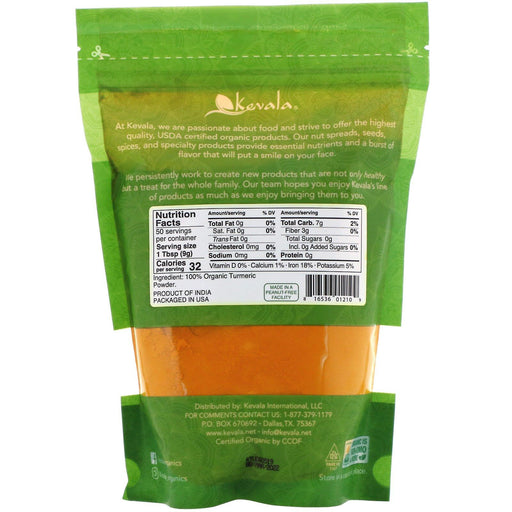 Kevala, Organic Turmeric Root Powder, 16 oz (454 g) - HealthCentralUSA