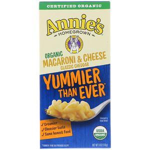 Annie's Homegrown, Organic Macaroni & Cheese, Classic Cheddar, 6 oz (170 g) - HealthCentralUSA