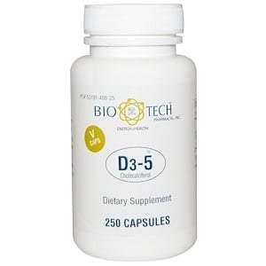 Bio Tech Pharmacal, D3-5 Cholecalciferol, 250 Capsules - HealthCentralUSA