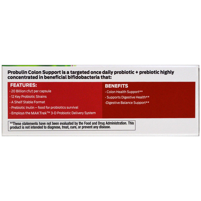 Probulin, Colon Support, Probiotic, 30 Capsules - HealthCentralUSA