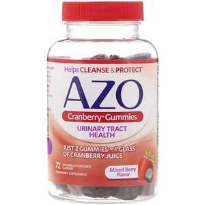 Azo, Cranberry Gummies, Mixed Berry Flavor, 72 Naturally Flavored Gummies - HealthCentralUSA