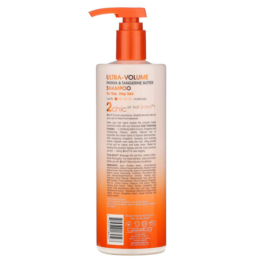 Giovanni, 2chic, Ultra-Volume Shampoo, For Fine, Limp Hair, Papaya + Tangerine Butter, 24 fl oz (710 ml) - HealthCentralUSA