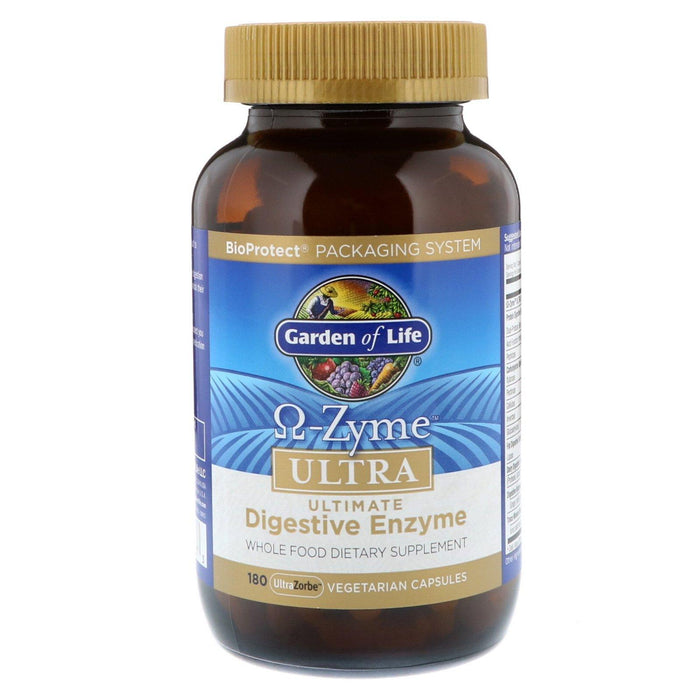 Garden of Life, O-Zyme, Ultra, Ultimate Digestive Enzyme Blend, 180 UltraZorbe Vegetarian Capsules - HealthCentralUSA
