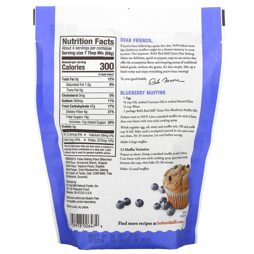 Bob's Red Mill, Grain Free, Blueberry Muffin Mix, Made With Almond Flour, 9 oz (255 g) - HealthCentralUSA