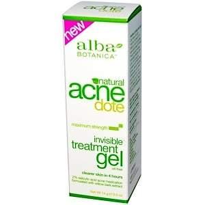 Alba Botanica, Acne Dote, Invisible Treatment Gel, Oil-Free, 0.5 oz (14 g) - HealthCentralUSA