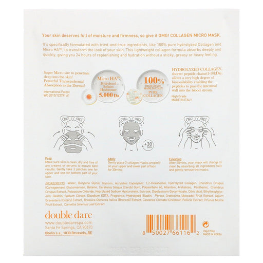 Double Dare, OMG! Collagen Micro Beauty Mask, 1 Sheet, 0.98 oz (28 g) - HealthCentralUSA