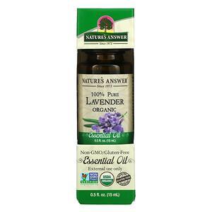 Nature's Answer, Organic Essential Oil, 100% Pure, Lavender, 0.5 fl oz (15 ml) - HealthCentralUSA