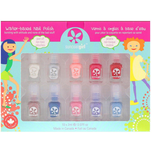 SuncoatGirl, Water-Based Nail Polish Kit, Flare & Fancy, 10 Pieces - HealthCentralUSA