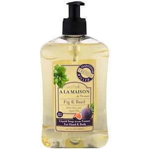 A La Maison de Provence, Hand and Body Liquid Soap, Fig and Basil, 16.9 fl oz (500 ml) - HealthCentralUSA