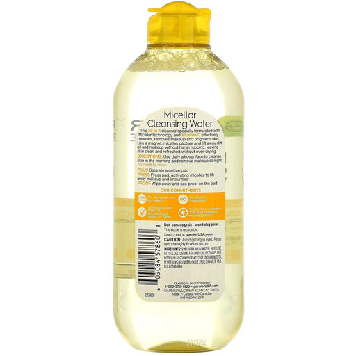 Garnier, SkinActive, Micellar Cleansing Water with Vitamin C, 13.5 fl oz (400 ml) - HealthCentralUSA