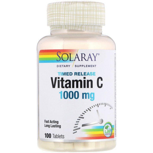 Solaray, Timed-Release Vitamin C, 1,000 mg, 100 Tablets - HealthCentralUSA