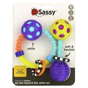 Sassy, My First Bend & Flex Rattle Set, 0+ Months, 2 Piece Set - HealthCentralUSA