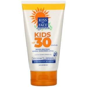 Kiss My Face, Organics, Kids, Broad Spectrum Mineral Sunscreen Lotion, SPF 30, 3.4 fl oz (100 ml) - HealthCentralUSA