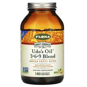 Flora, Udo's Choice, Udo's Oil 3-6-9 Blend, 180 Vegetarian Softgels - HealthCentralUSA