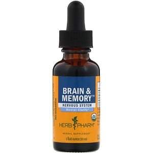 Herb Pharm, Brain & Memory, Nervous System, 1 fl oz (30 ml) - HealthCentralUSA