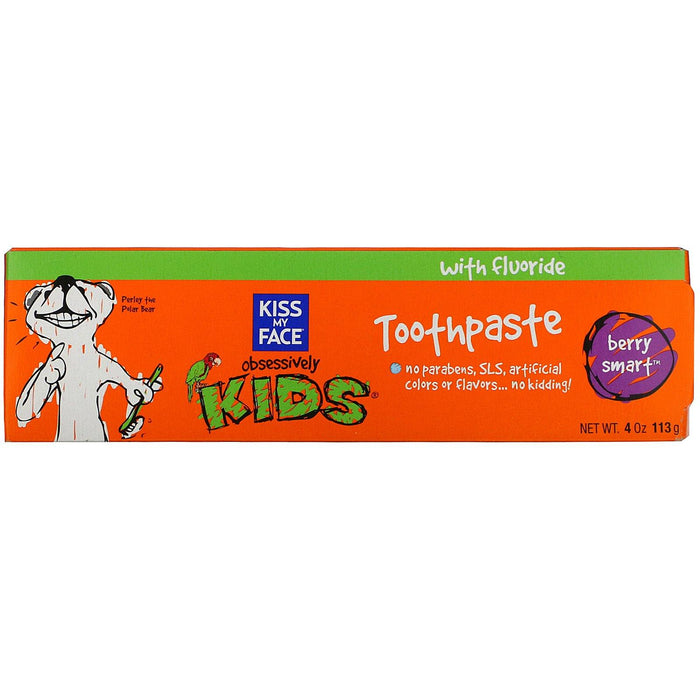 Kiss My Face, Obsessively Kids, Toothpaste, Berry Smart, 4 oz (113 g) - HealthCentralUSA
