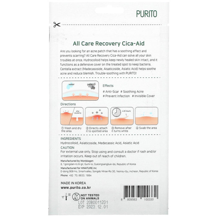 Purito, All Care Recovery Cica-Aid, 51 Patches - HealthCentralUSA