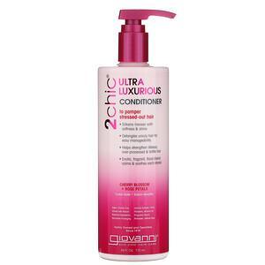 Giovanni, 2chic, Ultra-Luxurious Conditioner, To Pamper Stressed-Out Hair, Cherry Blossom + Rose Petals, 24 fl oz (710 ml) - HealthCentralUSA