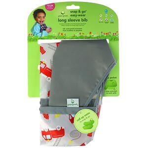 Green Sprouts, Snap & Go Easy Wear Long Sleeve Bib, 12-24 Months, Gray Firetruck, 1 Count - HealthCentralUSA