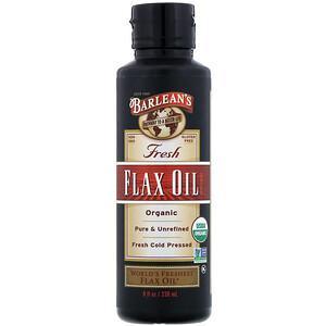 Barlean's, Organic Fresh, Flax Oil, 8 fl oz (236 ml) - HealthCentralUSA