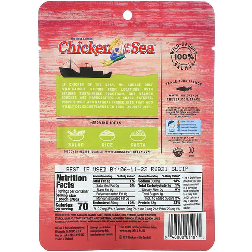Chicken of the Sea, Wild-Caught Pink Salmon, Lemon & Chive, 2.5 oz ( 70 g) - HealthCentralUSA