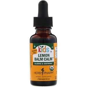 Herb Pharm, Kids Organic Lemon Balm Calm, Alcohol Free, 1 fl oz (30 ml) - HealthCentralUSA