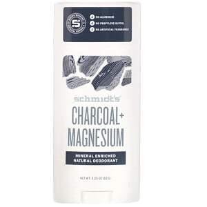Schmidt's, Natural Deodorant, Charcoal + Magnesium, 3.25 oz (92 g) - HealthCentralUSA