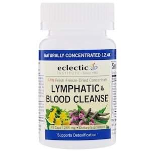 Eclectic Institute, Raw Fresh Freeze-Dried Concentrate, Lymphatic & Blood Cleanse, 285 mg, 45 Caps - HealthCentralUSA
