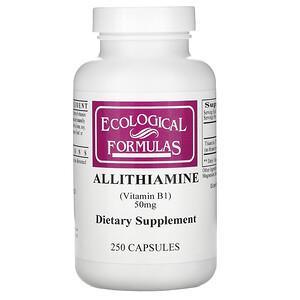 Ecological Formulas, Allithiamine (Vitamin B1), 50 mg, 250 Capsules - HealthCentralUSA