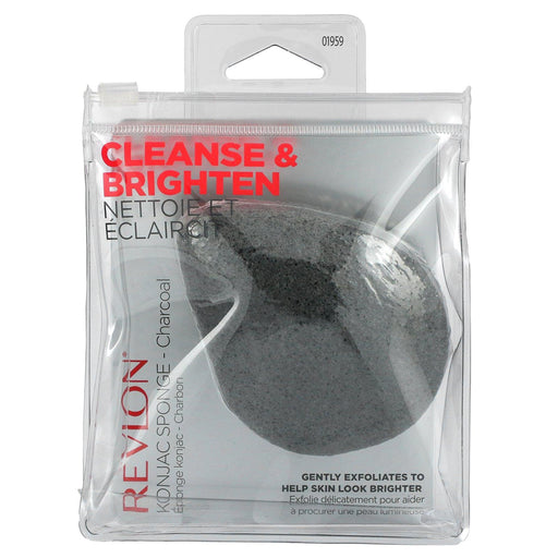 Revlon, Facial Konjac Sponge, Cleanse & Brighten, Charcoal, 1 Sponge - HealthCentralUSA