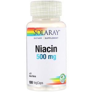 Solaray, Niacin, 500 mg, 100 VegCaps - HealthCentralUSA