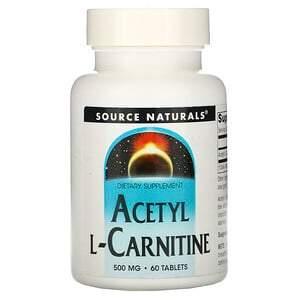 Source Naturals, Acetyl L-Carnitine, 500 mg, 60 Tablets - HealthCentralUSA