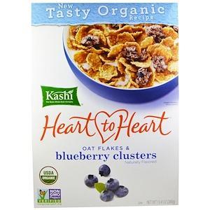 Kashi, Heart to Heart, Oat Flakes & Blueberry Clusters, 13.4 oz (380 g) - HealthCentralUSA