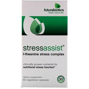 FutureBiotics, Stressassist, L-Theanine Stress Complex, 60 Vegetarian Capsules - HealthCentralUSA