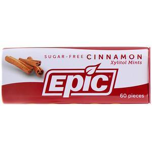 Epic Dental, Xylitol Mints, Cinnamon, Sugar-Free, 60 Pieces - HealthCentralUSA