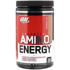 Optimum Nutrition, ESSENTIAL AMIN.O. ENERGY, Strawberry Lime, 9.5 oz (270 g) - HealthCentralUSA