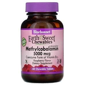 Bluebonnet Nutrition, EarthSweet Chewables, CellularActive Methylcobalamin, Raspberry Flavor, 5,000 mcg, 60 Chewable - HealthCentralUSA