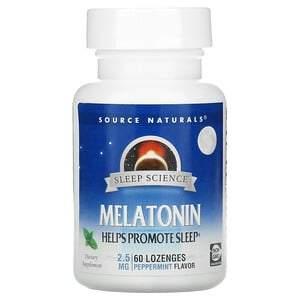 Source Naturals, Sleep Science, Melatonin, Peppermint, 2.5 mg, 60 Lozenges - HealthCentralUSA