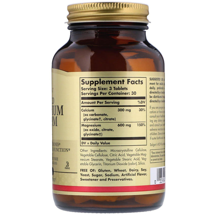 Solgar, Chelated Magnesium Calcium 2:1, 90 Tablets - HealthCentralUSA